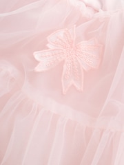 Baker by Ted Baker Pink Mesh 3D Bow Skirted Mockable Dress - Image 6 of 7