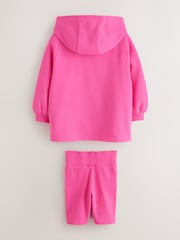 Baker by Ted Baker 2 Piece Oversized Script Pink Hoodie & Cycle Shorts Set - Image 7 of 11