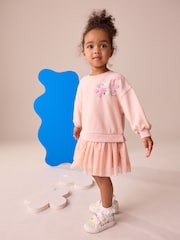 Pink Peppa Pig & Evie Pig Sweat Mesh Dress (3mths-7yrs) - Image 2 of 9