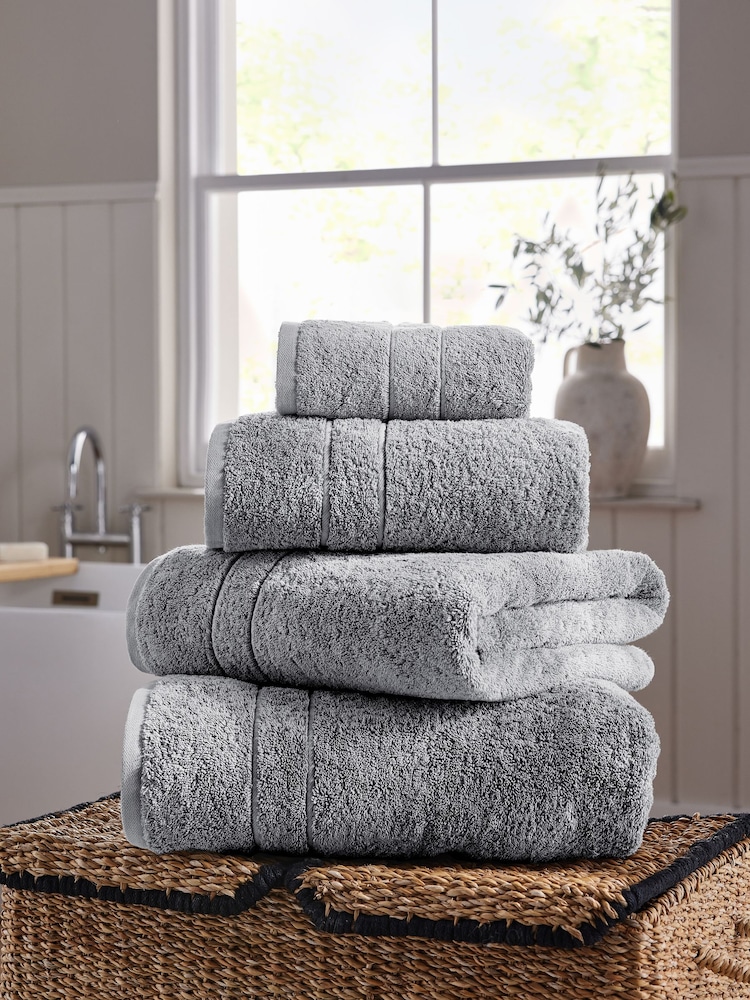 Grey Egyptian Cotton Luxe Heavy Weight Towel - Image 1 of 6 Grey Egyptian Cotton Luxe Heavy Weight Towel - Image 1 of 6