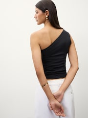 Black Soft Touch One Shoulder Hadware Top - Image 5 of 10