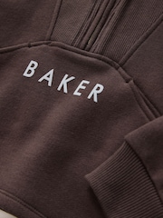 Baker by Ted Baker 2 Piece Chocolate Zip Neck Sweat & Flare Set - Image 5 of 8