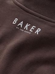 Baker by Ted Baker 2 Piece Chocolate Zip Neck Sweat & Flare Set - Image 6 of 8