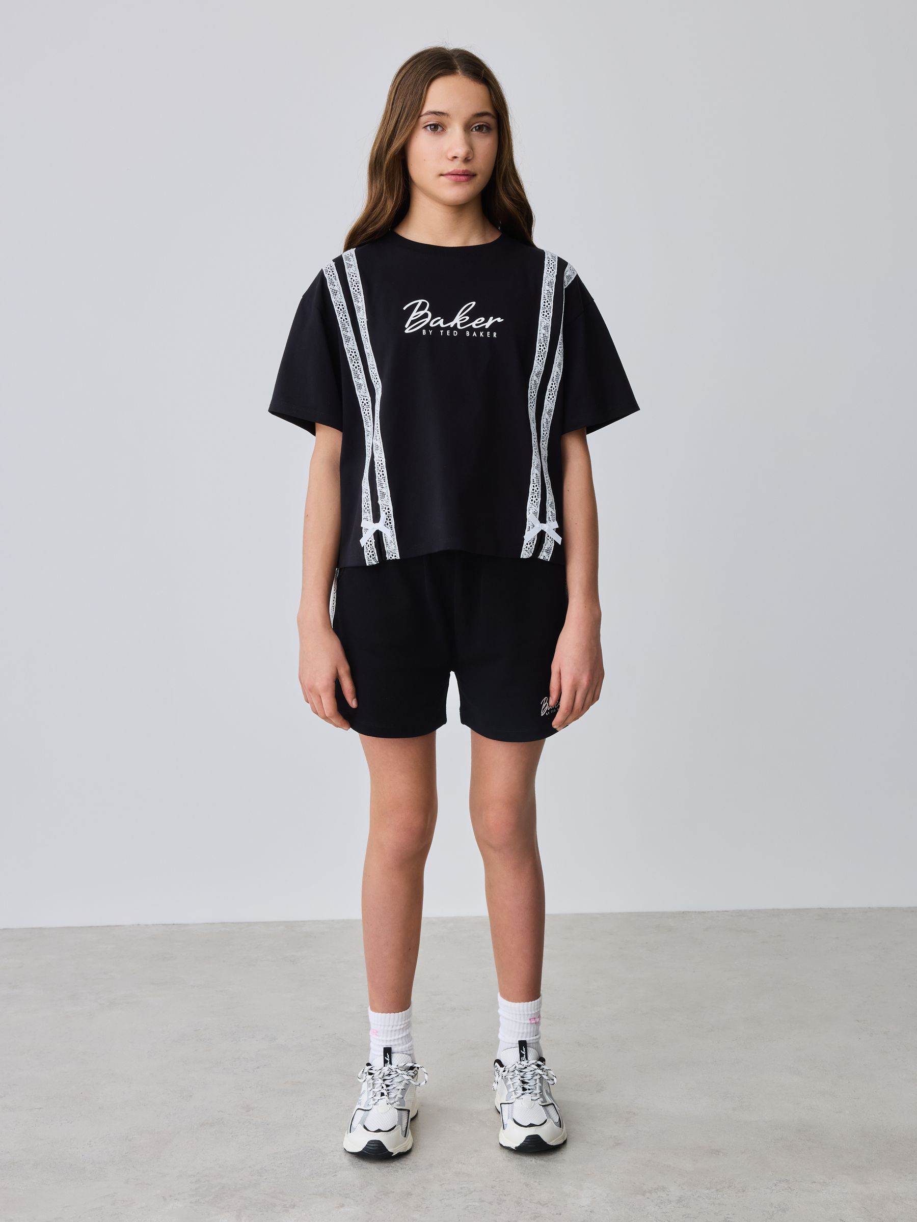 Buy Baker by Ted Baker 2 Piece Lace Trim T-Shirt & Shorts Set from