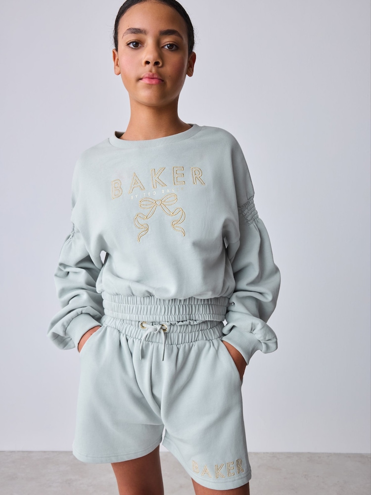 Baker by Ted Baker 2 Piece Metal Boxy Shirred Sweater & Shorts Set - תמונה 1 מתוך 14