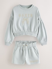 Baker by Ted Baker 2 Piece Metal Boxy Shirred Sweater & Shorts Set - תמונה 9 מתוך 14