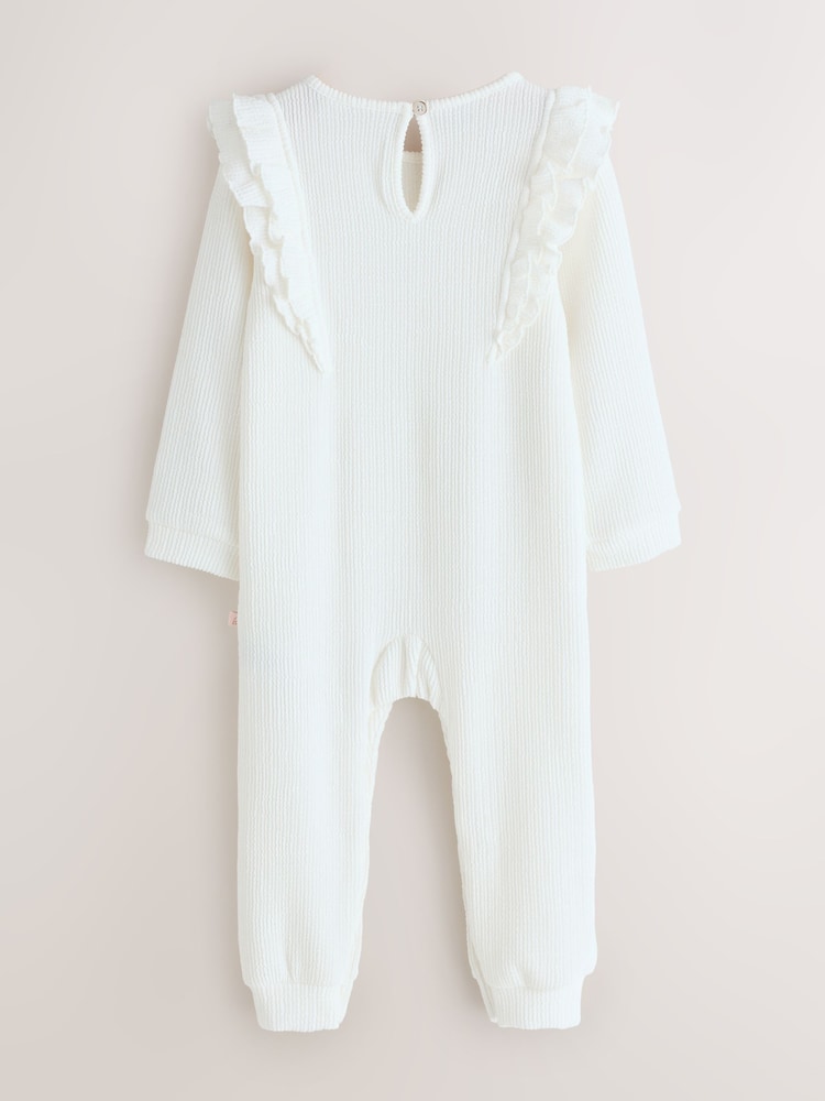 Baker by Ted Baker Textured Bow Long Sleeve Romper - Image 2 of 7