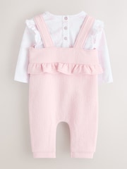 Baker by Ted Baker 2 Piece Jacquard Bow Dungaree & T-Shirt Set - Image 2 of 6