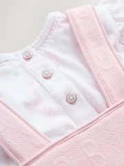 Baker by Ted Baker 2 Piece Jacquard Bow Dungaree & T-Shirt Set - Image 6 of 6