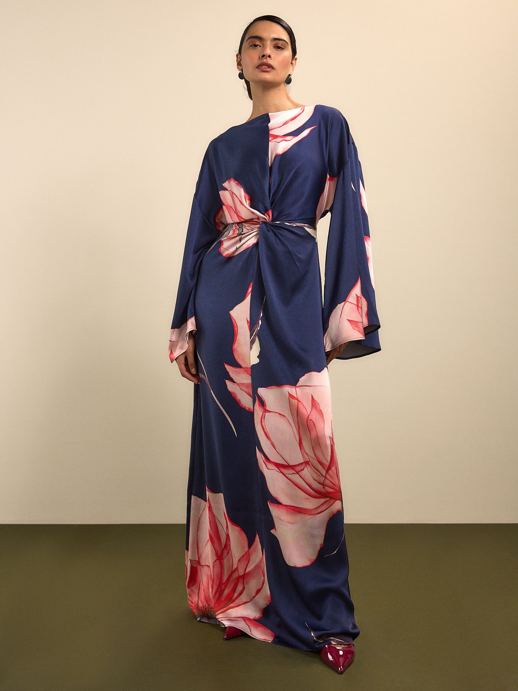 red and blue floral maxi dress PRETTYGARDEN Maxi Dresses for Women Floral Beach Sundress Spaghetti St