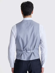 MOSS Blue Tailored Fit Check Performance Waistcoat - Image 2 of 3