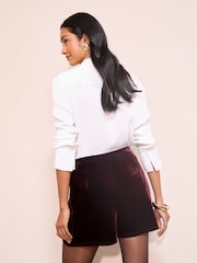 Friends Like These Burgandy Red Velvet Mini Skort - Image 3 of 4