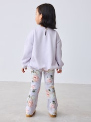 Baker by Ted Baker 2 Piece Satin Bow Bubble Hem Sweat Top & Flare Leggings Set - Image 2 of 14