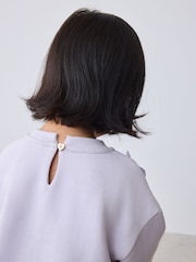 Baker by Ted Baker 2 Piece Satin Bow Bubble Hem Sweat Top & Flare Leggings Set - Image 4 of 14