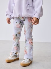 Baker by Ted Baker 2 Piece Satin Bow Bubble Hem Sweat Top & Flare Leggings Set - Image 7 of 14