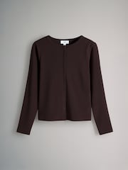 The Set 2 Pack Soft Touch Ribbed Long Sleeve Cardigan Chocolate Brown/Navy - Image 2 of 5