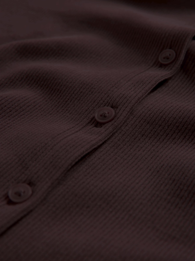 The Set 2 Pack Soft Touch Ribbed Long Sleeve Cardigan Chocolate Brown/Navy - Image 5 of 5