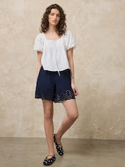 Donkerblauw - Crochet Trim Shorts - Afbeelding 2 van 7