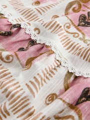 Pink Palm Print Cotton Tiered Maxi Skirt - Image 7 of 7