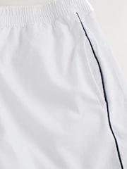 White Linen Rich Wide Leg Trousers With Piping - Image 6 of 7