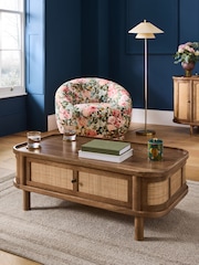 Clarke and Clarke Cane and Mango Wood Aspley Storage Coffee Table - Image 1 of 8