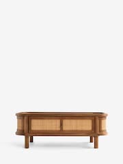 Clarke and Clarke Cane and Mango Wood Aspley Storage Coffee Table - Image 5 of 8