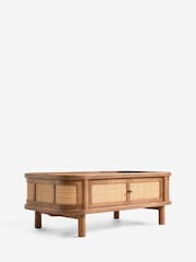Clarke and Clarke Cane and Mango Wood Aspley Storage Coffee Table - Image 6 of 8