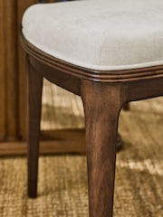Laura Ashley Hundon Chenille Natural Barcombe Non Arm Carver Dining Chair - Image 3 of 7