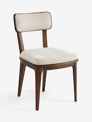 Laura Ashley Hundon Chenille Natural Barcombe Non Arm Carver Dining Chair - Image 5 of 7