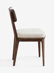 Laura Ashley Hundon Chenille Natural Barcombe Non Arm Carver Dining Chair - Image 6 of 7