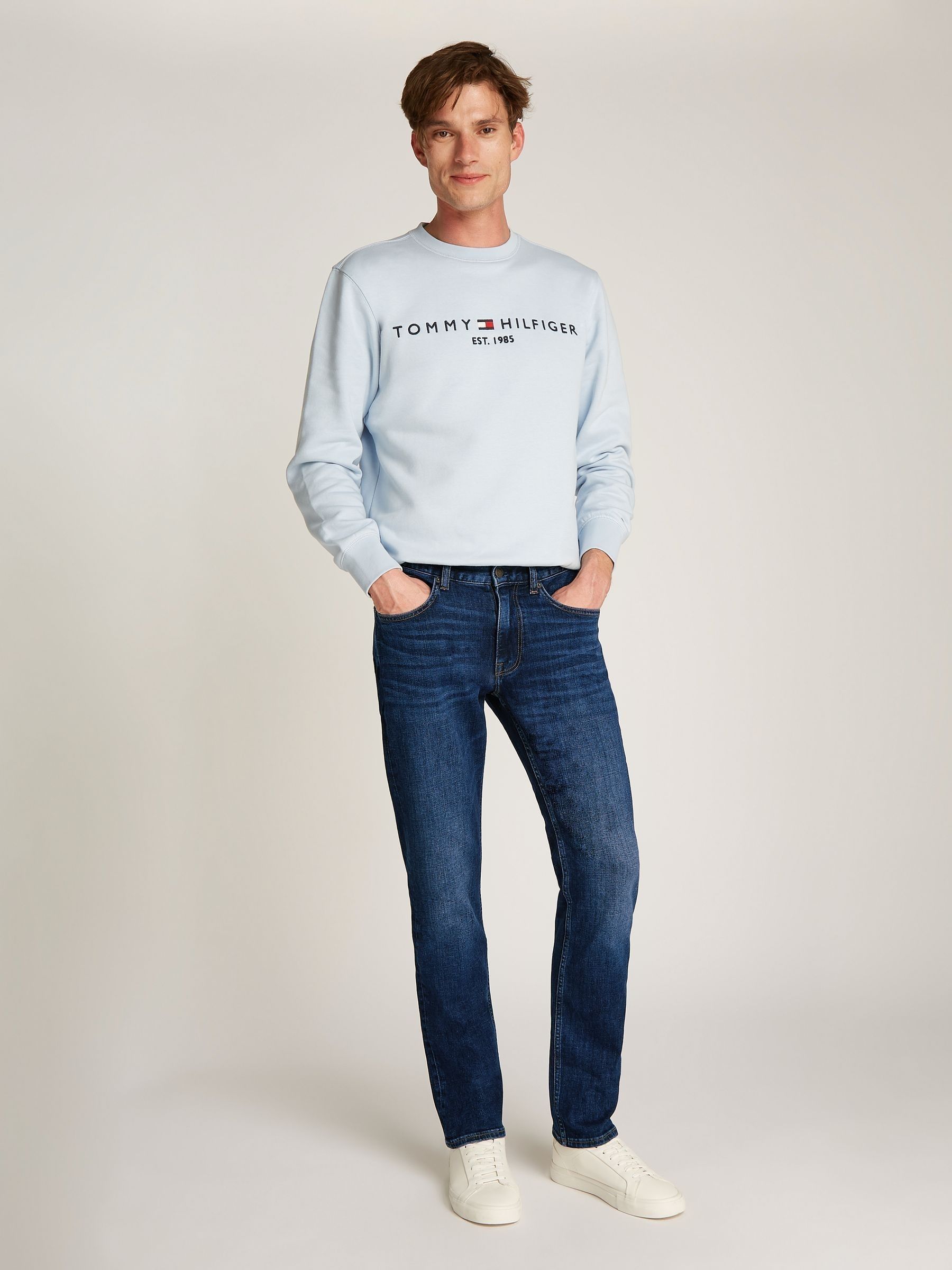 Buy Tommy Hilfiger Dark Blue Denton Straight Jeans With Stretch