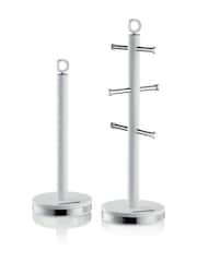 Swan White Towel Pole and Mug Tree Set - Image 1 of 4