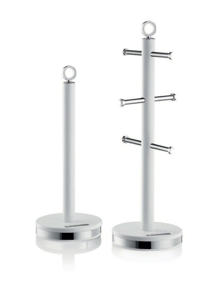 Swan White Towel Pole and Mug Tree Set - Image 1 of 4