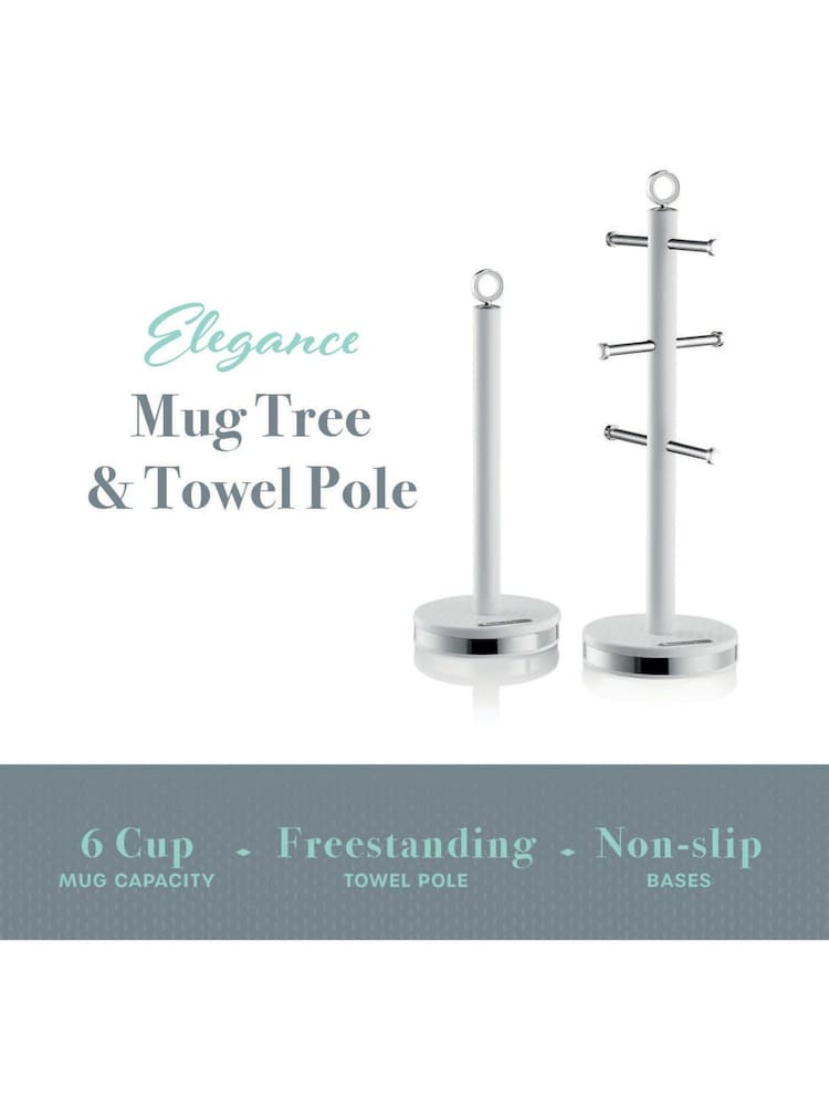 Swan White Towel Pole and Mug Tree Set - Image 2 of 4