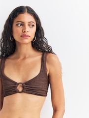 Hunza G Brown Metallic Crinkle Hallie Bikini - Image 4 of 6