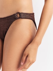 Hunza G Brown Metallic Crinkle Hallie Bikini - Image 5 of 6