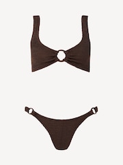 Hunza G Brown Metallic Crinkle Hallie Bikini - Image 6 of 6