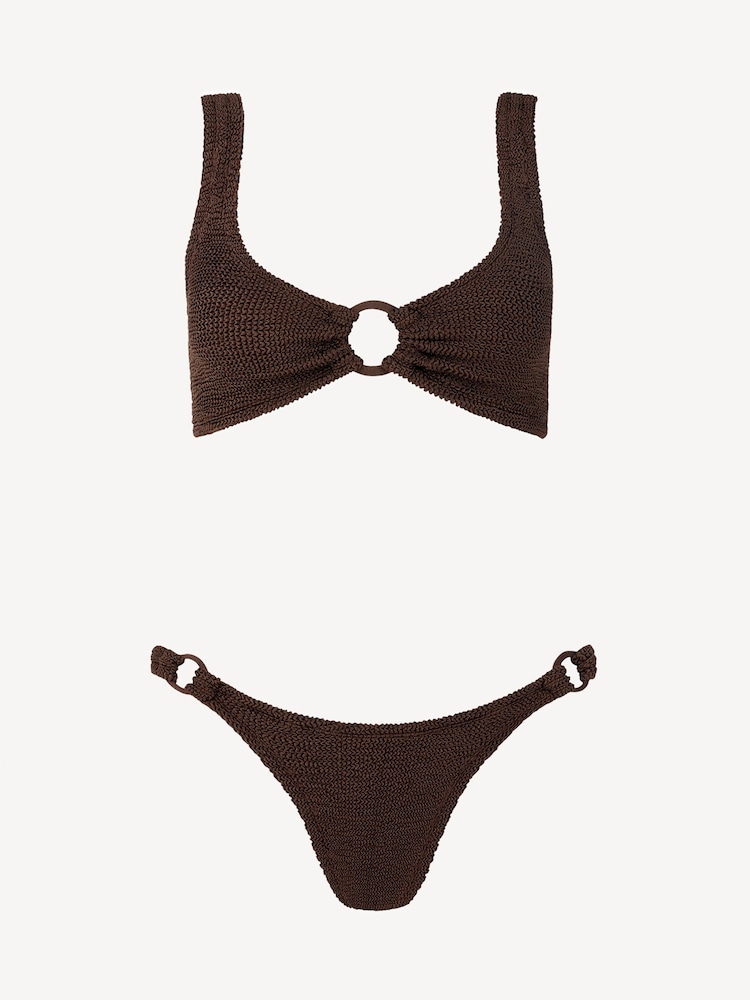 Hunza G Brown Metallic Crinkle Hallie Bikini - Image 6 of 6