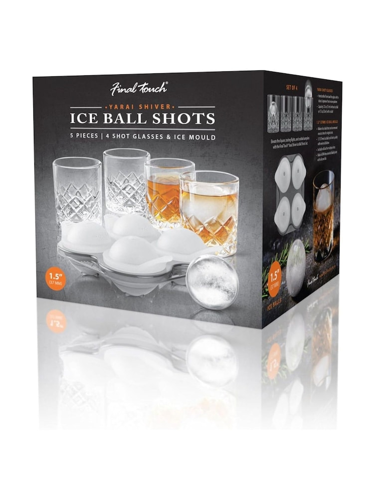 Jeray Set of 4 Clear and Grey Yarai Shot Glasses with Ice Mould - Image 5 of 5