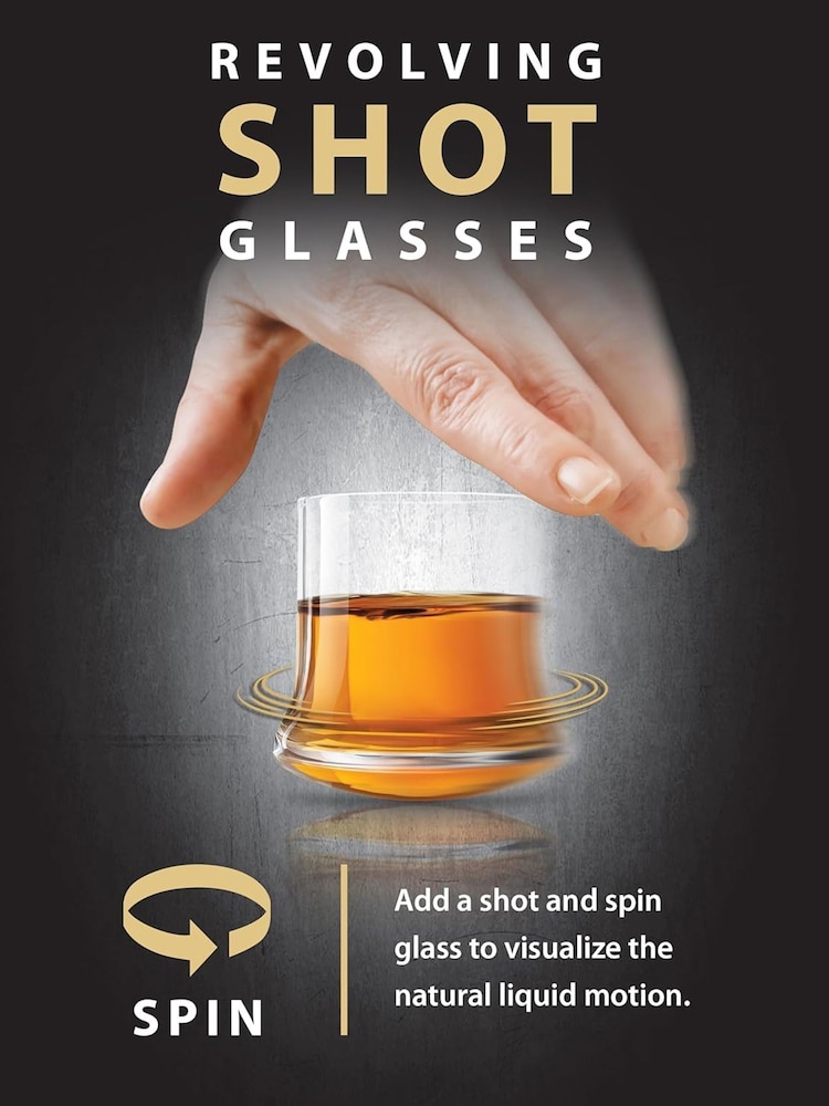 Jeray Set of 4 Clear Revolving Shot Glasses - Image 2 of 4