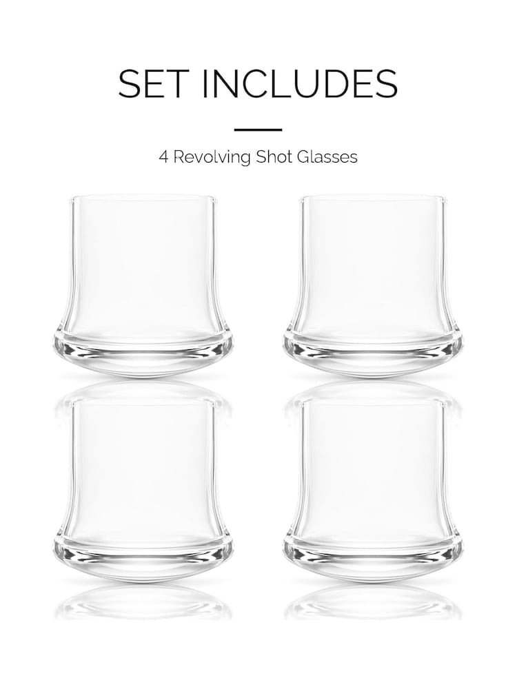 Jeray Set of 4 Clear Revolving Shot Glasses - Image 4 of 4