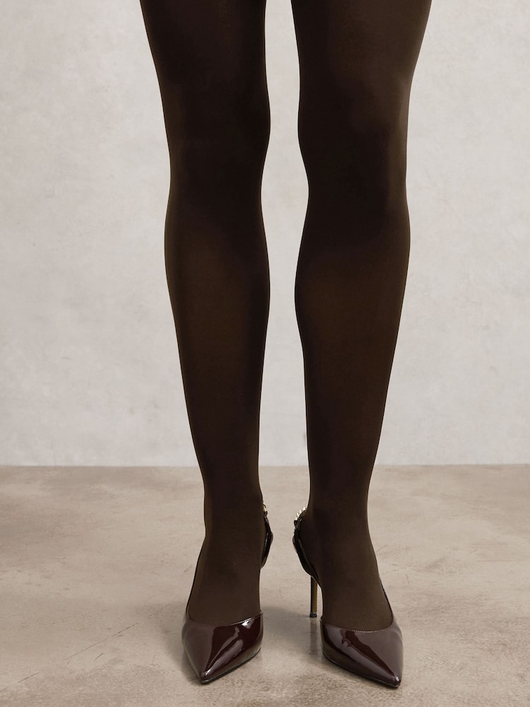 Reiss Chocolate Daniella Colour Tights - Image 3 of 3 Reiss Chocolate Daniella Colour Tights - Image 3 of 3