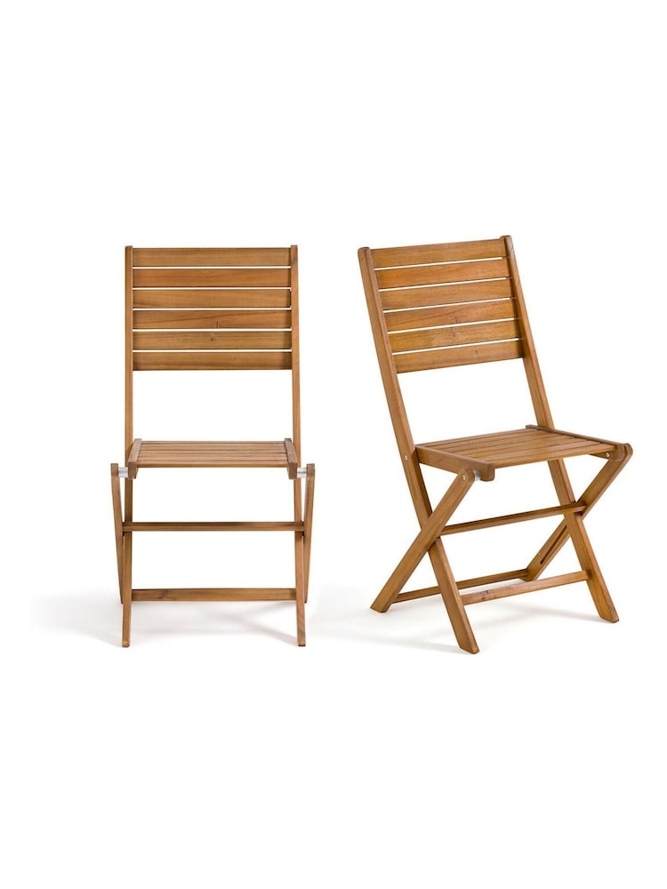 La Redoute Intérieurs Set of 2 Acacia Napli Garden Chairs - Image 1 of 5 La Redoute Intérieurs Set of 2 Acacia Napli Garden Chairs - Image 1 of 5