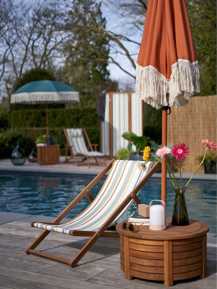 La Redoute Intérieurs Acacia Julma Oiled Round Parasol Base Cover - Image 1 of 5