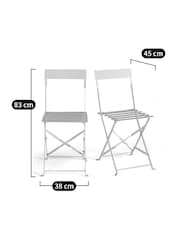 La Redoute Intérieurs Set of 2 Terracotta Ozevan Folding Metal Garden Chairs - Image 3 of 4