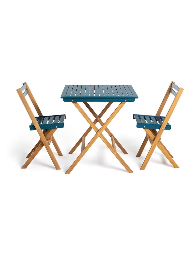 La Redoute Intérieurs 3 Piece Blue Dudena Acacia Garden Furniture Set - Image 2 of 6