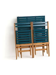 La Redoute Intérieurs 3 Piece Blue Dudena Acacia Garden Furniture Set - Image 4 of 6