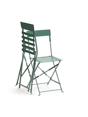 La Redoute Intérieurs Set of 2 Green Eucalyptus Ozevan Folding Metal Garden Chairs - Image 2 of 4