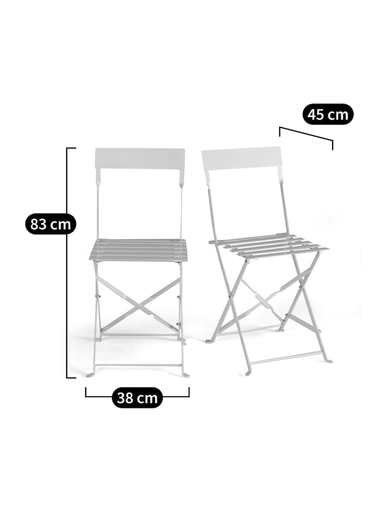 La Redoute Intérieurs Set of 2 Green Eucalyptus Ozevan Folding Metal Garden Chairs - Image 4 of 4