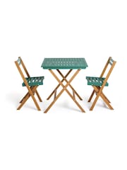 La Redoute Intérieurs 3 Piece Green Eucalyptus Dudena Acacia Garden Furniture Set - Image 2 of 6